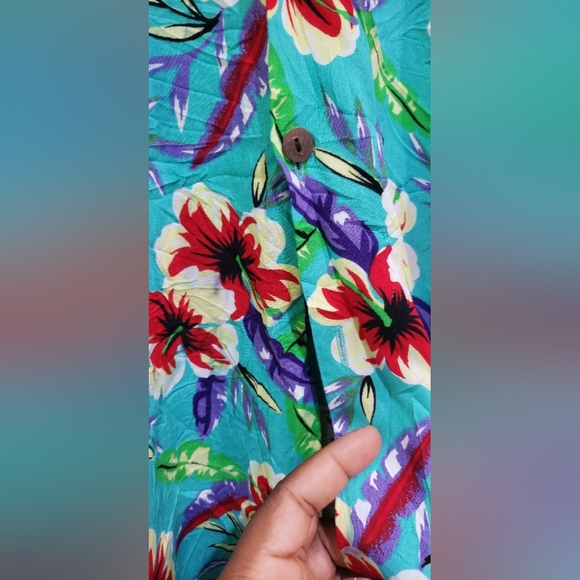 Uluwatu Floral Print Turquoise size XXL - Picture 4 of 8